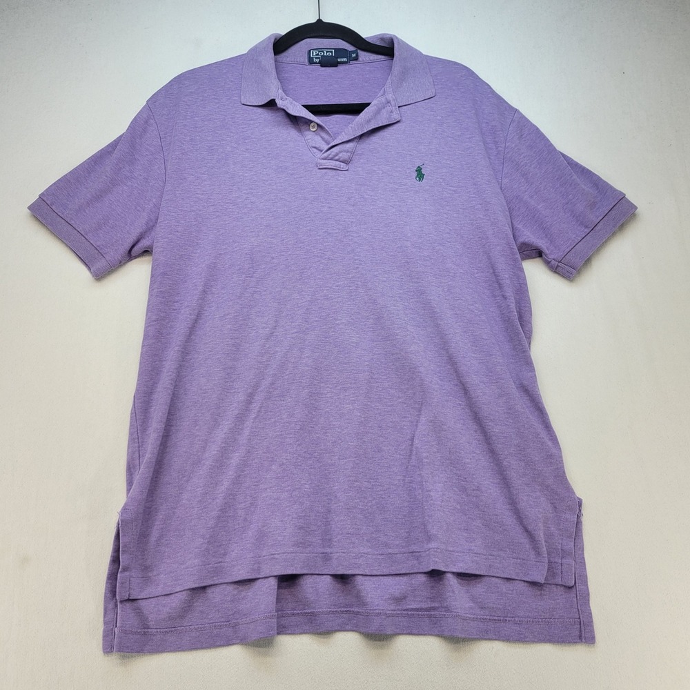 Polo Ralph Lauren Polo Shirt Mens Medium Purple Classic Fit Heathered Pony Logo